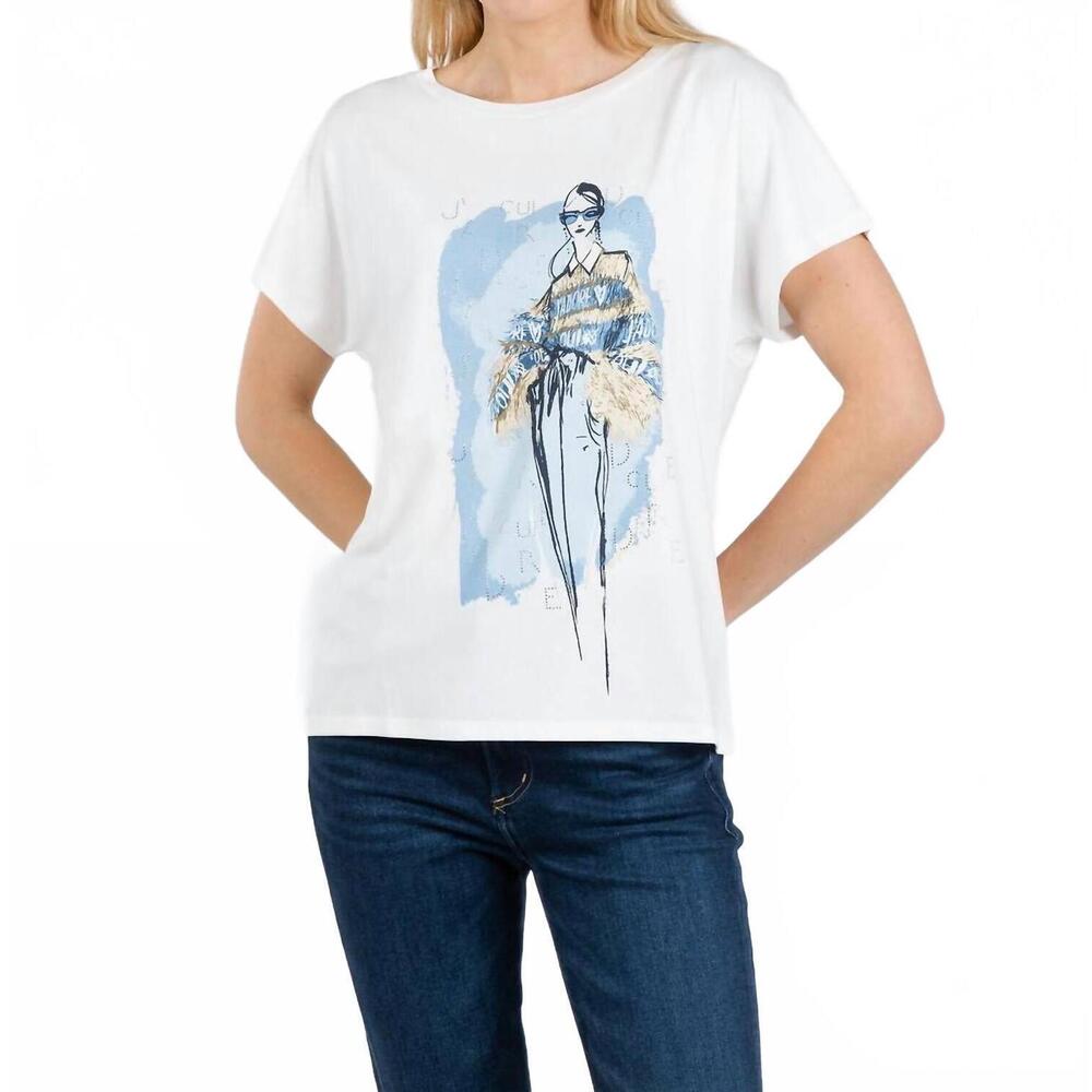 NEW OUI j'adore sketch tee in cloud dancer